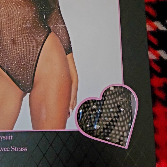 NWT Dolls Kill Sexy ASF Black Fishnet Rhinestone Body Suit - Picture 4 of 6
